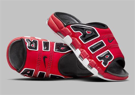 nike air uptempo slides red